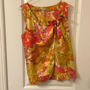 J. Crew Red and Orange Sleeveless Tank Top